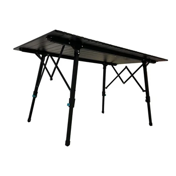 Открытый подъемный стол из алюминиевого сплава, стол для рулета яиц, походный прямоугольный стол для пикника, портативный складной стол Изображение 2