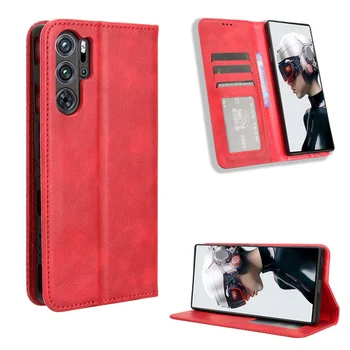 Относится к Nubia Red Magic 9 Pro роскошный магнитный ретро-кошелек из искусственной кожи чехол для Nubia RedMagic 9 Pro + Магнитный чехол для телефона