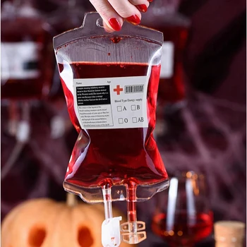 Пакеты Для Крови Для Напитков, 15Шт Внутривенных Пакетов Для Крови Для Украшений Вечеринки На Хэллоуин, Прочные Пакеты Для Крови Изображение 2