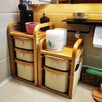 Панель поверхности офисного стола в японском стиле, Ящик для хранения косметики, Пылезащитный стеллаж для хранения, Деревянный Многослойный ящик для хранения чая