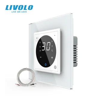 Переключатель контроля температуры Термостата LIVOLO Smart EC, Беспроводное приложение Wi-Fi, Устройства Для Подогрева Теплого пола, Белое Хрустальное стекло