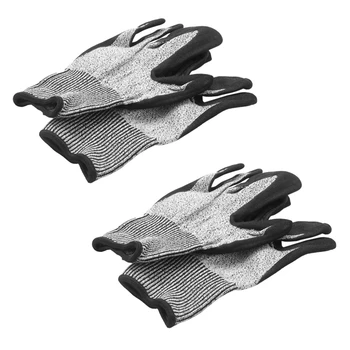 Перчатки 5-го уровня, устойчивые к порезам, 3D Comfort Stretch Fit, прочный пенополиуретан Power Grip, нитриловый, Smart Touch, Серый, 2 пары (L)
