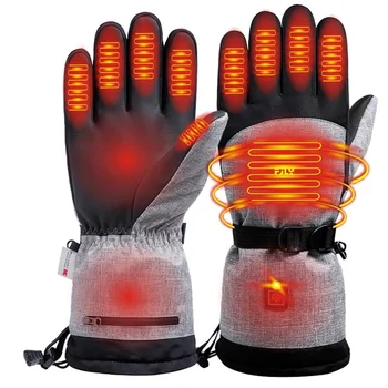 Перчатки с USB-подогревом из хлопка 3 м, зимняя грелка для рук, электрические тепловые перчатки, водонепроницаемые перчатки с подогревом для езды на велосипеде, рыбалки, лыжных прогулок на открытом воздухе Изображение 2