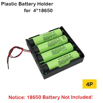 Пластиковый 4-ходовой держатель батареи 18650 Коробка для хранения Чехол для 4X18650 с проводными выводами 3,7 В 4P