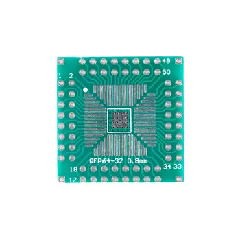Плата адаптера QFP32/40/48/56/64 Патч для прямого подключения 0,5/0,8 мм тестовой платы микросхемы SMD к DIP Изображение 2