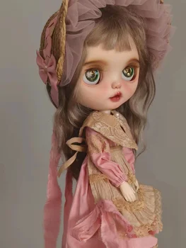 Платье BJD Blythe Розово-зеленая кружевная юбка 1/6 30 см для кукол (подходит для Pullip, Ob24, ob22, Licca) Изображение 2
