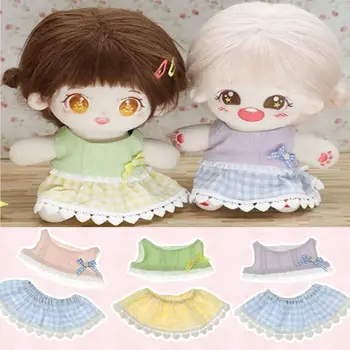 платья в стиле кукольной принцессы 20 см, Модная Милая рубашка, кружевная юбка, Плюшевая одежда для кукол, Детские игрушки, Аксессуары для кукол 