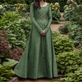 Платья для женщин, женские винтажные средневековые платья в пол, платья эпохи Возрождения, готические платья для косплея, элегантные платья-халатики