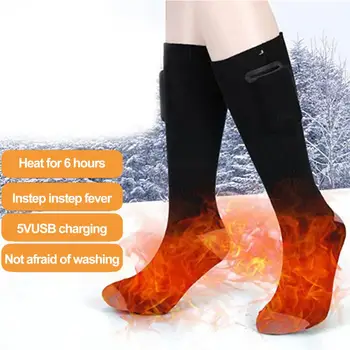 Погодные носки Моющиеся носки Перезаряжаемые электрические носки с 3 настройками нагрева для мужской грелки для ног Водонепроницаемые для охоты Изображение 2