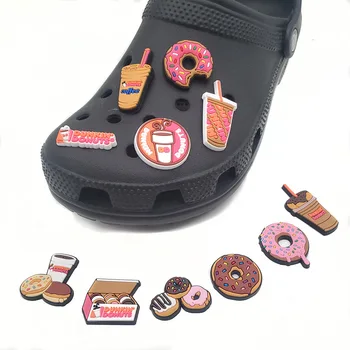 Подвески для обуви из коллекции DUNKIN DONUTS, сделанные своими руками, украшения для обуви, аксессуары, украшения для сандалий Crocs, подарок для детей Изображение 2