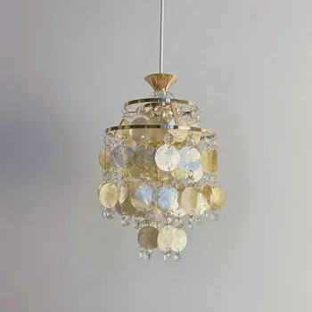 Подвесной светильник в виде ракушки в скандинавском дизайне Классическое Золото Декор потолка в гостиной Внутреннее Освещение Спальня Кухня Остров Подвесной светильник