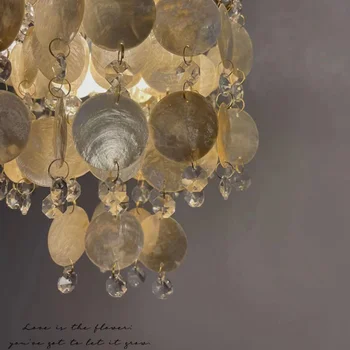 Подвесной светильник в виде ракушки в скандинавском дизайне Классическое Золото Декор потолка в гостиной Внутреннее Освещение Спальня Кухня Остров Подвесной светильник Изображение 2