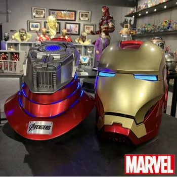 Подлинный Шлем Железного Человека Mk5 Automatoc 1:1 Голосовое Управление Мстители Mk7 Mk 5 Косплей Со Светодиодной Подсветкой Электронный Закрытый Шлем Ironman