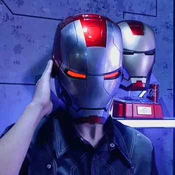 Подлинный Шлем Железного Человека Mk5 Automatoc 1:1 Голосовое Управление Мстители Mk7 Mk 5 Косплей Со Светодиодной Подсветкой Электронный Закрытый Шлем Ironman Изображение 2