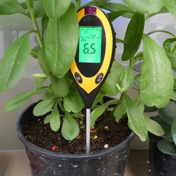 Подсветка 4 монитора Цифровой температуры почвы для измерения влажности Садовый тест с садовыми растениями на ферме С 1-метровым термометром Изображение 2