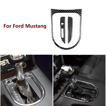 Подходит для Ford Mustang 2015-2020 Панель переключения передач из углеродного волокна, объемная декоративная наклейка на крышку, автомобильные аксессуары