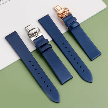Подходит для женских часов Mido Mido Bellenselli M035 Crystal Кожаный ремешок для часов M035207 Синяя шелковая цепочка для часов Изображение 2