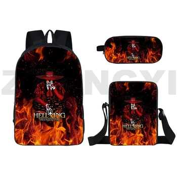 Популярные 3D сумки для старшеклассников Hellsing, 16-дюймовый рюкзак для ноутбука, мужская Большая модная повседневная дорожная сумка, Детская сумка для книг по манге Alucard Eyes