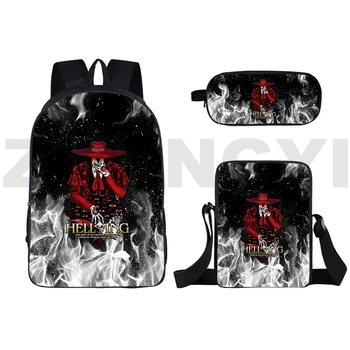 Популярные 3D сумки для старшеклассников Hellsing, 16-дюймовый рюкзак для ноутбука, мужская Большая модная повседневная дорожная сумка, Детская сумка для книг по манге Alucard Eyes Изображение 2