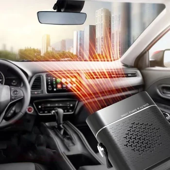 Портативный автомобильный обогреватель Автомобильный вентилятор для ветрового стекла с регулируемым основанием, вращающийся на 360 градусов, многофункциональный быстроразъемный размораживатель Изображение 2