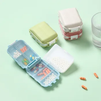Портативный разделитель на 8 сеток, контейнер для таблеток, Дорожный футляр для таблеток, Органайзер для хранения лекарств, коробка для таблеток, Пластиковые коробки для таблеток
