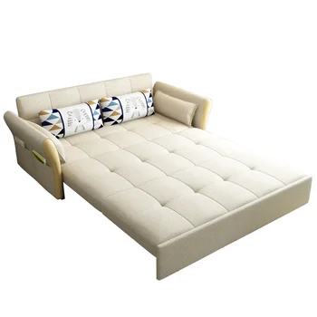 Портативный складной диван-кровать с каркасом из цельного дерева, раскладной диван, Трехместный диван-кровать, мебель для гостиной, диван