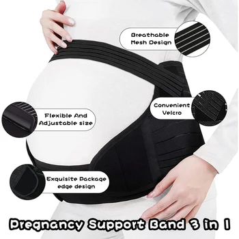 Пояс для поддержки беременности, бандаж для беременных, послеродовой бандаж, снимает боль в спине, тазобедренном суставе для подготовки к родам, коррекция жестов поддержки Изображение 2