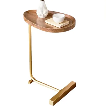 Приставной столик промышленного дизайна KD Мраморный журнальный столик из массива дерева с металлическим каркасом, легко собираемый журнальный столик со стороны дивана