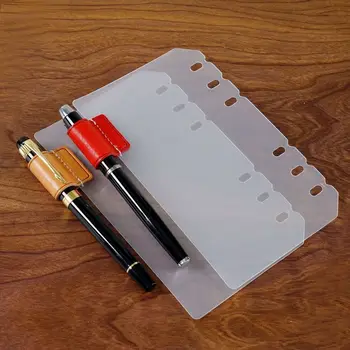 Прозрачные разделители для указателей с кожаным зажимом для ручки, Матовый Разделитель для блокнота в европейском стиле, PP A5 A6 A7