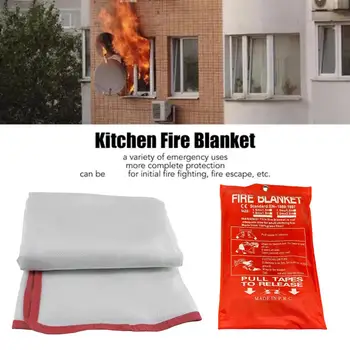 Противопожарное одеяло 1,2 м Огнестойкое одеяло для аварийного выживания в пожарном укрытии, одеяло для эвакуации, одеяло для аварийного пожаротушения, огнетушитель Изображение 2