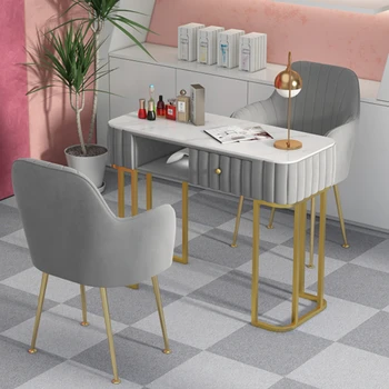 Профессиональный стол для макияжа и маникюра, Дизайнерский туалетный столик для маникюра, стол для ногтей, Простая мебель для салона Mesa Manicura BL50MT