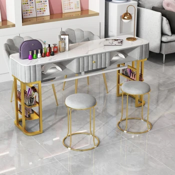Профессиональный стол для макияжа и маникюра, Дизайнерский туалетный столик для маникюра, стол для ногтей, Простая мебель для салона Mesa Manicura BL50MT Изображение 2