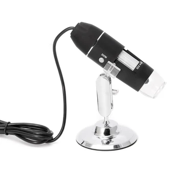 Профессиональный цифровой микроскоп 1600X с 8 светодиодами USB цифровой микроскоп эндоскоп Камера лупа зум подставка
