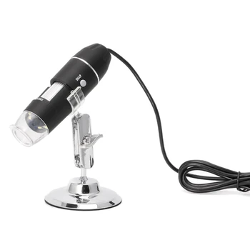 Профессиональный цифровой микроскоп 1600X с 8 светодиодами USB цифровой микроскоп эндоскоп Камера лупа зум подставка Изображение 2