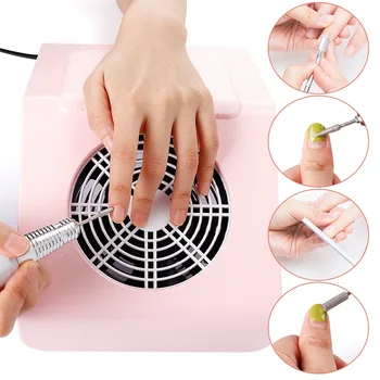 Пылесос для ногтей мощностью 40 Вт, мощный пылесборник для ногтей, Всасывающий Малошумный пылесборник для ногтей, для полировки гелевых ногтей, для салона опиливания Изображение 2