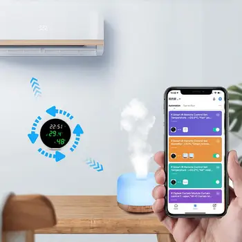 Работа с Alexa Google Assistant, измерителем температуры и влажности, дисплеем со светодиодной подсветкой, датчиком влажности Smart Home Tuya Wifi