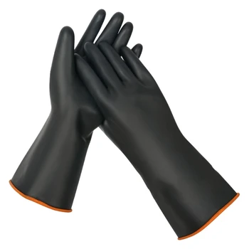 Рабочие перчатки для женщин и мужчин, перчатки для мытья, Резиновые перчатки, Кислотостойкие перчатки Изображение 2