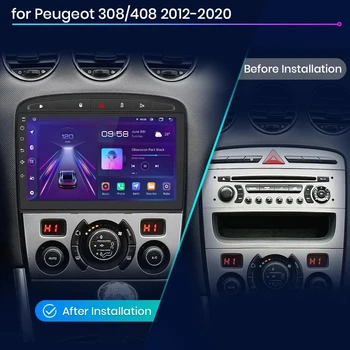 Радио Carplay Android Auto Wireless FM AM RDS 4G WIFI Мультимедийное Автомобильное Авторадио Для Peugeot 408 308 SW 2012-2016 Car Play Изображение 2
