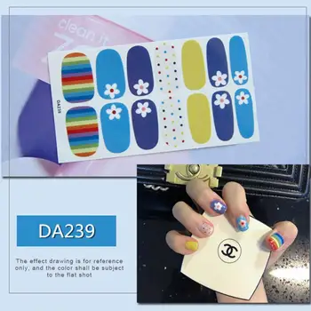 Разработанный полный комплект блестящих наклеек для дизайна ногтей, многоцветные наклейки для ногтей, полоски для салонного маникюра, прямая поставка D08