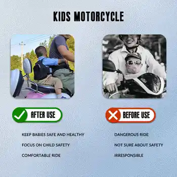 Регулируемый ремень безопасности для детей на мотоцикле, ремень безопасности для электромобиля для детей, фиксированная сумка для ремня безопасности Изображение 2