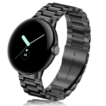 Ремешок Essidi из нержавеющей стали для Google Pixel Watch Металлический браслет-петля для Google Pixel Watch Черный Серебристый
