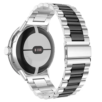 Ремешок Essidi из нержавеющей стали для Google Pixel Watch Металлический браслет-петля для Google Pixel Watch Черный Серебристый Изображение 2