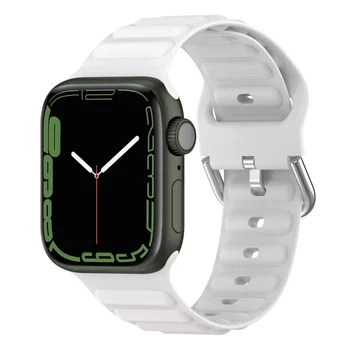 Рифленый Ремешок для Apple Watch Band 45 мм 41 мм 44 мм 40 мм 42 мм 38 мм Браслет для iWatch Серии 8 7 6 5 3 SE correa Аксессуары