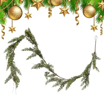 Рождественская гирлянда из виноградной лозы, искусственная имитация растения Кедр Для лестничных перил, подвеска для украшения дверей и окон праздничного дома