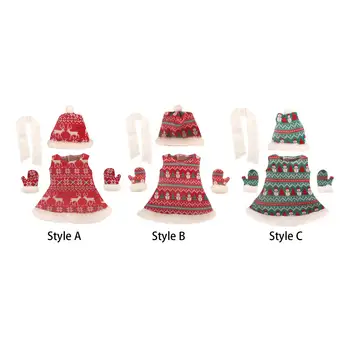 Рождественский комплект одежды для кукол, наряды и аксессуары для игр