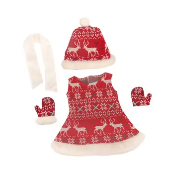 Рождественский комплект одежды для кукол, наряды и аксессуары для игр Изображение 2