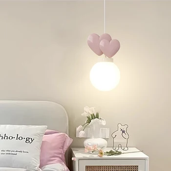 Розовые люстры для комнаты принцессы, теплая романтическая лампа для любви, современная новая креативная детская комната, прикроватная тумбочка, декор для спальни девочки, люстра