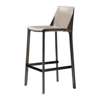 Роскошное седло в скандинавском стиле, Кожаные барные стулья, современная дизайнерская мебель, Стульчик для кормления со спинкой, стулья для отдыха в гостиной