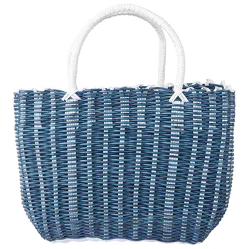 Рыночная сумка-тоут Плетеная Рыночная корзина Африканская продуктовая корзина Корзина для покупок Соломенная пляжная сумка-тоут Плетеная ручка для корзины для пикника