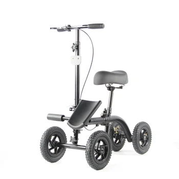самокат rollator walker с 4 колесами стальная рама сидячие коленные ходунки управляемые коленные ходунки
